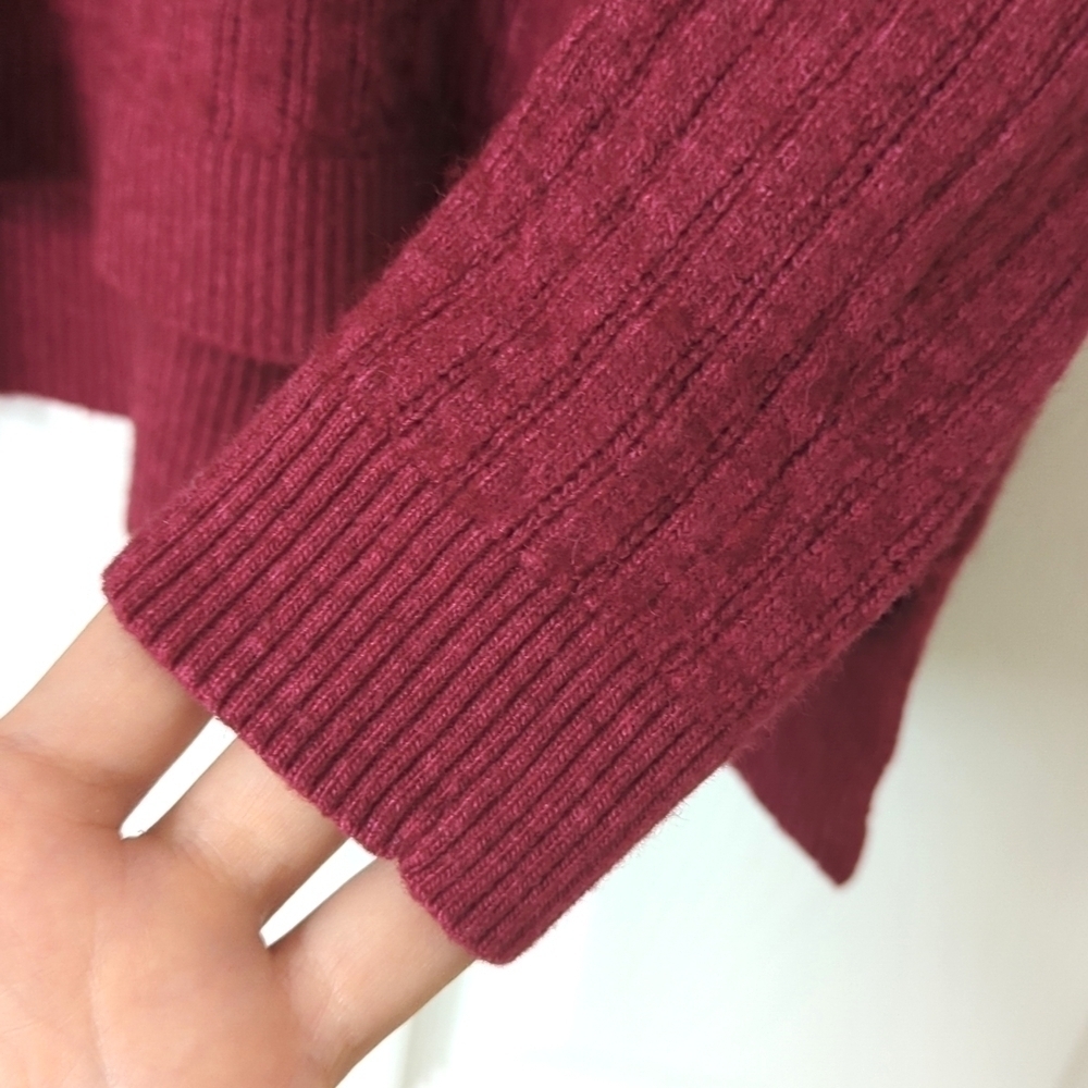 Tommy Bahama Classic Ombre Alpaca Wool Blend Ribbed Knit V-neck Sweater Pink S - Picture 7 of 9